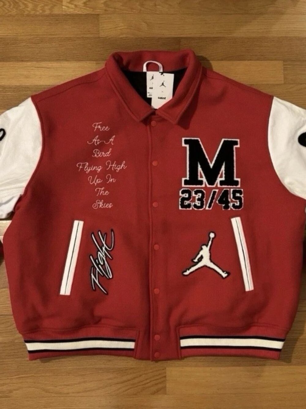 Nike Air Jordan Saint Michael Varsity Jacket Red Men's 2XL NWT FV4726-657